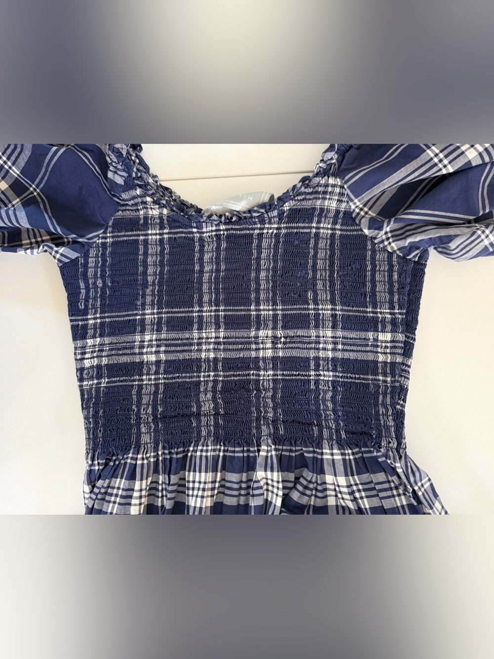 Hill House Home Louisa Nap Dress Blue White Gingham Check - Size M - Picture 7 of 11